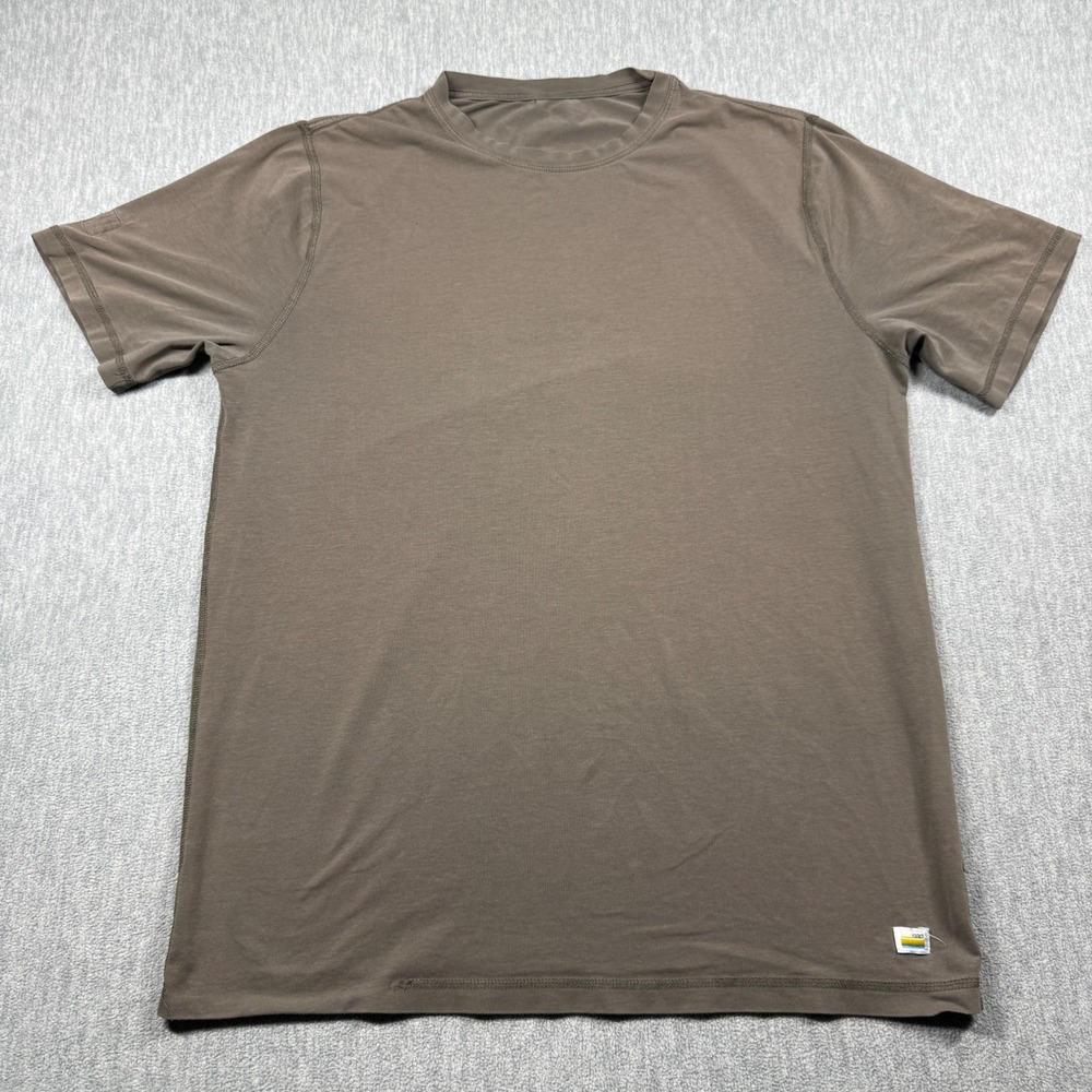 Vuori Shirt Mens XL Brown Strato Tech Moisture Wicking Short Sleeve Athletic Tee